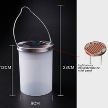 Load image into Gallery viewer, Outdoor Waterproof Solar Light Bucket Shape LED Courtyard Garden Hanging Lamp Night Light, Colorful Light, White Light, Warm Light