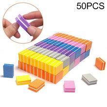 Load image into Gallery viewer, 50 PCS 35x25x10mm EVA Small Square Sponge Nail File Random Colour Delivery