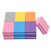 Load image into Gallery viewer, 50 PCS 35x25x10mm EVA Small Square Sponge Nail File Random Colour Delivery