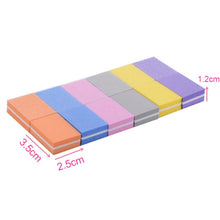 Load image into Gallery viewer, 50 PCS 35x25x10mm EVA Small Square Sponge Nail File Random Colour Delivery