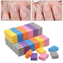 Load image into Gallery viewer, 50 PCS 35x25x10mm EVA Small Square Sponge Nail File Random Colour Delivery
