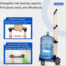 Load image into Gallery viewer, SELORSS BY04 Folding Small Pulley Car Aluminum Pull Rod Luggage Car Hand Carts Travel Shopping Move Goods And Buy Groceries Car