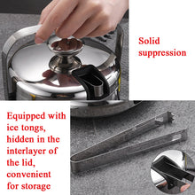 Load image into Gallery viewer, 304 Stainless Steel Ice Bucket Double-Layer Hollow Bar Beer Wine Barrel With Ice Clip, Capacity: 1.3L, 1.3L With Ice Clip
