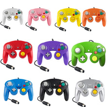 Load image into Gallery viewer, 2 PCS Single Point Vibrating Controller Wired Game Controller For Nintendo NGC / Wii, White, Pink, Yellow, Red, Purple, Green, Blue, Black, Silver, Orange