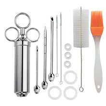 Load image into Gallery viewer, Stainless Steel Spice Syringe Barbecue Tool Turkey Needle Set, 14 in 1 (Green), 14 in 1 (Black), 14 in 1 (Blue), 14 in 1 (Orange), 14 in 1 (Gem Green), 14 in 1 (White Orange)