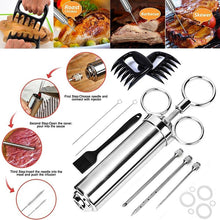 Load image into Gallery viewer, Stainless Steel Spice Syringe Barbecue Tool Turkey Needle Set, 14 in 1 (Green), 14 in 1 (Black), 14 in 1 (Blue), 14 in 1 (Orange), 14 in 1 (Gem Green), 14 in 1 (White Orange)