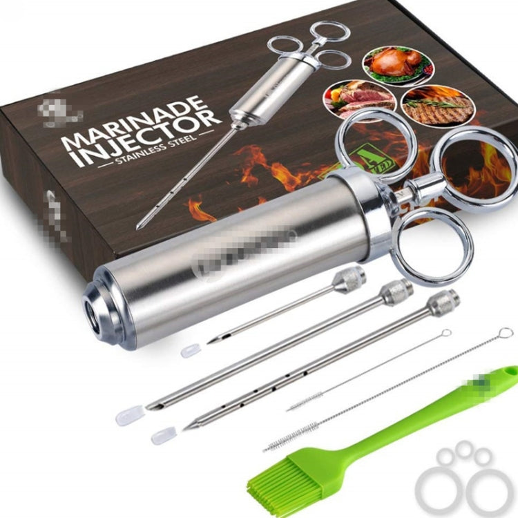 Stainless Steel Seasoning Steak Syringe Turkey Needle Set With Cleaning Silicone Brush, 11 in 1 (Red ), 11 in 1 (Black ), 11 in 1 (Blue), 11 in 1 (Green), 11 in 1 (Orange ), 11 in 1 (Yellow ), 11 in 1 (Yellow White)