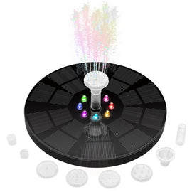 Colorful Lamp Battery Solar Fountain Floating Landscape Fountain, Colorful Lamp Fountain
