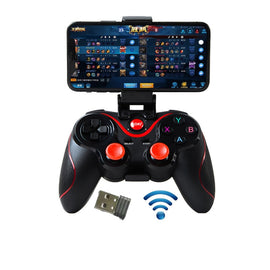 S6 Wireless Bluetooth Game Controller Handle With Bracket & Receiver For Android / IOS / PC
