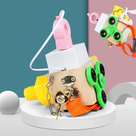 Children Montessori Busy Board Puzzle Unlocking Toy Early Education Toy, Style: