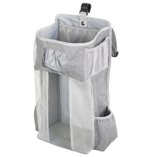 Load image into Gallery viewer, Baby Crib Hanging Bag Multifunctional Detachable Bed Diaper Toy Storage Bag, Gray Snow, Gray Stripe