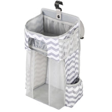 Load image into Gallery viewer, Baby Crib Hanging Bag Multifunctional Detachable Bed Diaper Toy Storage Bag, Gray Snow, Gray Stripe