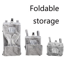 Load image into Gallery viewer, Baby Crib Hanging Bag Multifunctional Detachable Bed Diaper Toy Storage Bag, Gray Snow, Gray Stripe