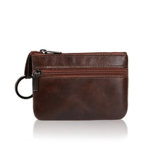 Load image into Gallery viewer, AP122 Leather Mini Multifunctional Coin Purse Small Card Holder Retro Zipper Short Clutch, Black, Dark Brown, Brown, Light Brown, Purple Red, Army Green, Navy Blue