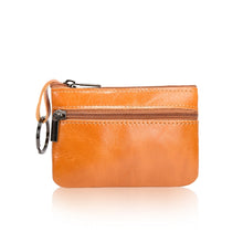Load image into Gallery viewer, AP122 Leather Mini Multifunctional Coin Purse Small Card Holder Retro Zipper Short Clutch, Black, Dark Brown, Brown, Light Brown, Purple Red, Army Green, Navy Blue