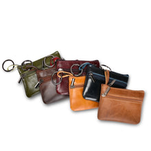 Load image into Gallery viewer, AP122 Leather Mini Multifunctional Coin Purse Small Card Holder Retro Zipper Short Clutch, Black, Dark Brown, Brown, Light Brown, Purple Red, Army Green, Navy Blue