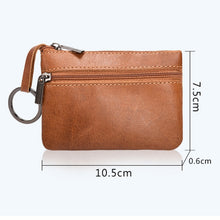 Load image into Gallery viewer, AP122 Leather Mini Multifunctional Coin Purse Small Card Holder Retro Zipper Short Clutch, Black, Dark Brown, Brown, Light Brown, Purple Red, Army Green, Navy Blue