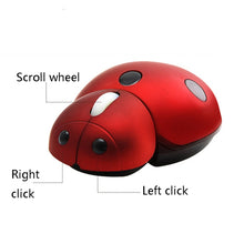 Load image into Gallery viewer, CM0184 3000 DPI 3-keys Mini Ladybug 2.4G Wireless Mouse Personalized Wireless Mouse, Red, Blue