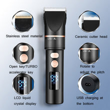 Load image into Gallery viewer, TURBO Men Electric Hair Trimmer LCD Digital Display Hair Clipper