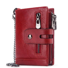 Load image into Gallery viewer, RFID Anti-Theft Swipe Wallet Tri-Fold Multi-Card Slot Crazy Horse Leather Men Leather Wallet