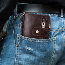 Load image into Gallery viewer, RFID Anti-Theft Swipe Wallet Tri-Fold Multi-Card Slot Crazy Horse Leather Men Leather Wallet
