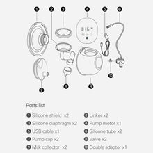 Load image into Gallery viewer, Wearable Automatic Breast Pump Massage Hands-free Invisible Wireless Large Suction Breast Pump, S4DW - English, S9 - English - Gray, S9 - English - Pink, S9 - English - Green, S10 - English - White Blue, S10 - English - Gray, S12 - English - White     ...
