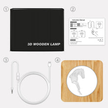 Load image into Gallery viewer, FS-A3762W 3D Horse Wooden Table Lamp Bedroom Night Light, Horse