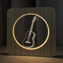 Load image into Gallery viewer, FS-A3272W Guitar Musical Instrument Solid Wood Frame Night Light, Guitar