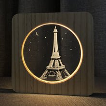 Load image into Gallery viewer, FS-A2821-02W Eiffel Tower Shape USB Solid Wood Table Lamp LED Night Light, Eiffel Tower