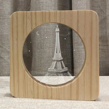 Load image into Gallery viewer, FS-A2821-02W Eiffel Tower Shape USB Solid Wood Table Lamp LED Night Light, Eiffel Tower