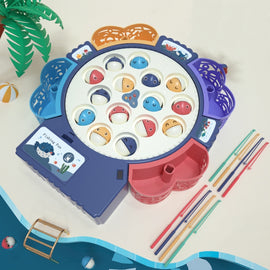 Magnetic Fishing Toy Children Educational Multifunctional Music Rotating Fishing Plate