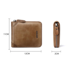 Load image into Gallery viewer, WEIXIER W98 Men Hand Take Short Wallet Zipper Bag, Dark Brown, Khaki, Black