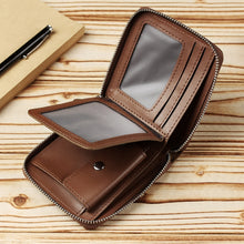 Load image into Gallery viewer, WEIXIER W98 Men Hand Take Short Wallet Zipper Bag, Dark Brown, Khaki, Black
