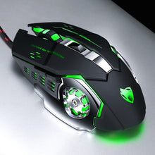 Load image into Gallery viewer, T-WOLF V6 USB Interface 6-Buttons 3200 DPI Wired Mouse Gaming Mechanical Macro Programming 7-Color Luminous Gaming Mouse, Cable Length: 1.5m, Macro Definition Audio Version Black Silver, Macro Definition Audio Version Iron Gray                         ...