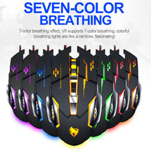 Load image into Gallery viewer, T-WOLF V6 USB Interface 6-Buttons 3200 DPI Wired Mouse Gaming Mechanical Macro Programming 7-Color Luminous Gaming Mouse, Cable Length: 1.5m, Macro Definition Audio Version Black Silver, Macro Definition Audio Version Iron Gray                         ...
