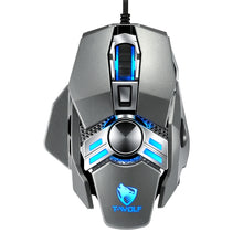 Load image into Gallery viewer, T-WOLF V10 USB Interface 7 Buttons 6400 DPI Gaming Wired Mouse Custom Macro Programming 4-Color Breathing Light Gaming Mouse, Cable Length: 1.5m, Black, Gun Color