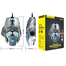 Load image into Gallery viewer, T-WOLF V10 USB Interface 7 Buttons 6400 DPI Gaming Wired Mouse Custom Macro Programming 4-Color Breathing Light Gaming Mouse, Cable Length: 1.5m, Black, Gun Color