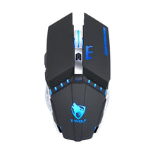 Load image into Gallery viewer, T-WOLF Q15 6-Buttons 1600 DPI Wireless Rechargeable Mute Office Gaming Mouse with 7 Color Breathing Light, Technology Black, Stars Black, Pearl White
