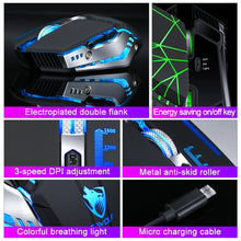 Load image into Gallery viewer, T-WOLF Q15 6-Buttons 1600 DPI Wireless Rechargeable Mute Office Gaming Mouse with 7 Color Breathing Light, Technology Black, Stars Black, Pearl White