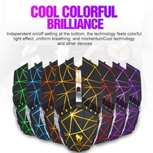 Load image into Gallery viewer, T-WOLF Q15 6-Buttons 1600 DPI Wireless Rechargeable Mute Office Gaming Mouse with 7 Color Breathing Light, Technology Black, Stars Black, Pearl White