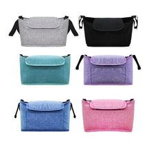 Load image into Gallery viewer, Stroller Storage Hanging Bag Multifunctional Large Capacity Stroller Bag, Linen Gray, Linen Black, Linen Powder, Linen Purple, Linen Green, Linen Blue