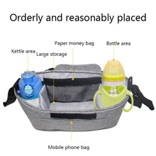 Load image into Gallery viewer, Stroller Storage Hanging Bag Multifunctional Large Capacity Stroller Bag, Linen Gray, Linen Black, Linen Powder, Linen Purple, Linen Green, Linen Blue