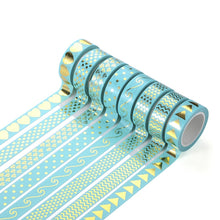 Load image into Gallery viewer, 8 Rolls / Set Simple Basic Material Stamping Paper Tape Hand Ledger Decoration Sticker, 8 Rolls / Set