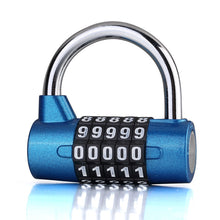 Load image into Gallery viewer, Large 5 Digit Combination Gym Cabinets Password Lock Tool Box Door Padlock, 5 Digit (Blue), 5 Digit (Red), 5 Digit (Black), 5 Digit (Silver)