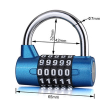 Load image into Gallery viewer, Large 5 Digit Combination Gym Cabinets Password Lock Tool Box Door Padlock, 5 Digit (Blue), 5 Digit (Red), 5 Digit (Black), 5 Digit (Silver)