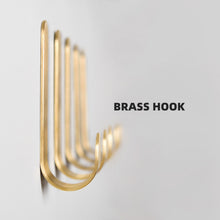 Load image into Gallery viewer, Brass Gold Color Brushed Hook Punch-Free Metal Hanging Hook, Small, Large