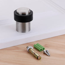 Load image into Gallery viewer, Rubber Anti-Collision Door Gear Punching Stainless Steel Round Door Resistant Home Floor-Shaped Cylindrical Door Touch, 46mm Punch, 60mm Punch, 80mm Punch, 46mm Punch-free, 60mm Punch-free, 80mm Punch-free, Brushed Steel 46mm With Plastic Head+Punch-fr...