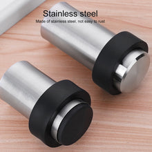 Load image into Gallery viewer, Rubber Anti-Collision Door Gear Punching Stainless Steel Round Door Resistant Home Floor-Shaped Cylindrical Door Touch, 46mm Punch, 60mm Punch, 80mm Punch, 46mm Punch-free, 60mm Punch-free, 80mm Punch-free, Brushed Steel 46mm With Plastic Head+Punch-fr...
