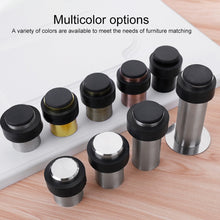 Load image into Gallery viewer, Rubber Anti-Collision Door Gear Punching Stainless Steel Round Door Resistant Home Floor-Shaped Cylindrical Door Touch, 46mm Punch, 60mm Punch, 80mm Punch, 46mm Punch-free, 60mm Punch-free, 80mm Punch-free, Brushed Steel 46mm With Plastic Head+Punch-fr...