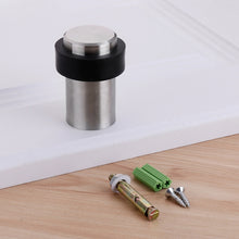 Load image into Gallery viewer, Rubber Anti-Collision Door Gear Punching Stainless Steel Round Door Resistant Home Floor-Shaped Cylindrical Door Touch, 46mm Punch, 60mm Punch, 80mm Punch, 46mm Punch-free, 60mm Punch-free, 80mm Punch-free, Brushed Steel 46mm With Plastic Head+Punch-fr...